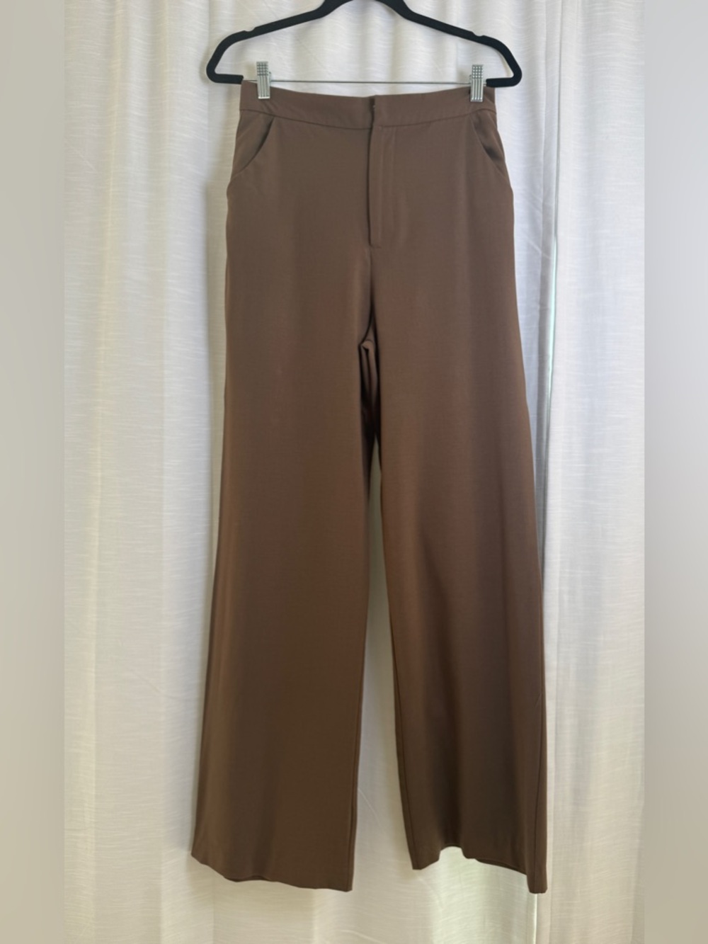 Emory Park Brown Matching Set Wide Leg Pants Ruched Crop Top Chic | Size S + M - Picture 11 of 17